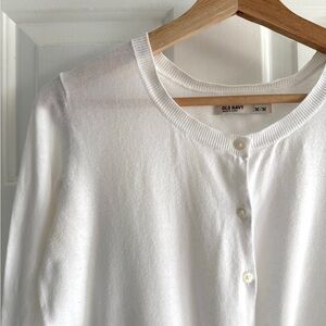 Old Navy White Button-Front Knit Cardigan